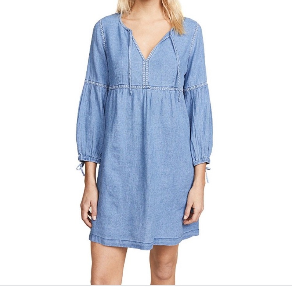 Madewell indigo peasant dress